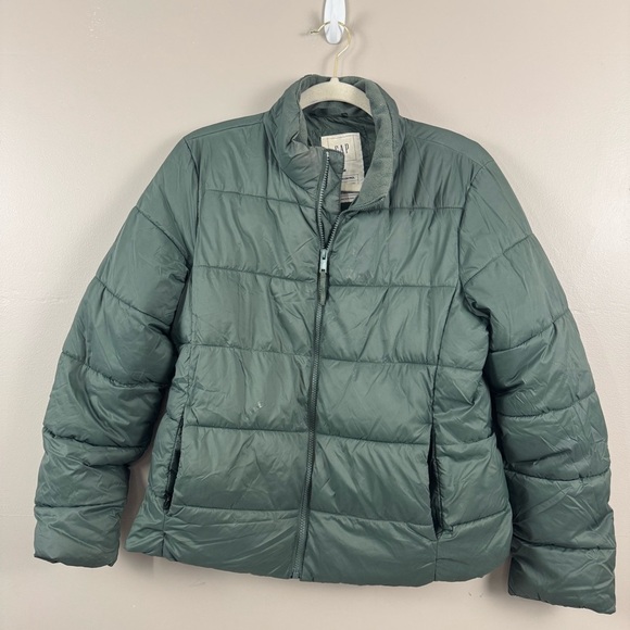GAP Jackets & Blazers - Gap puffer button up jacket green size medium